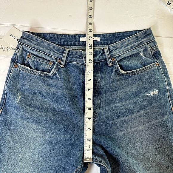 GRLFRND Jeans The Karolina High Rise Straight Crop in close to You Button Fly - Picture 4 of 9